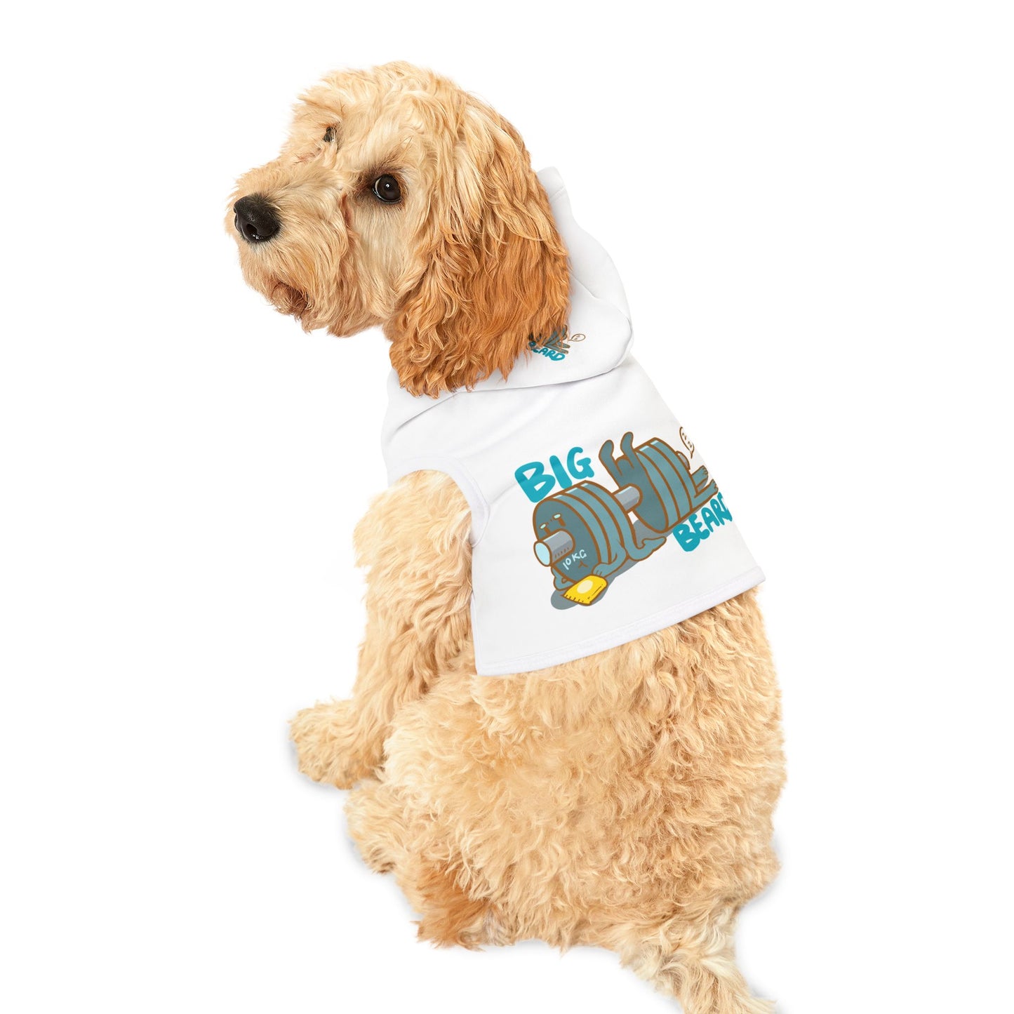 Cute Barbell Cartoon Pet Hoodie — 'Cutie Bar Bell' Design