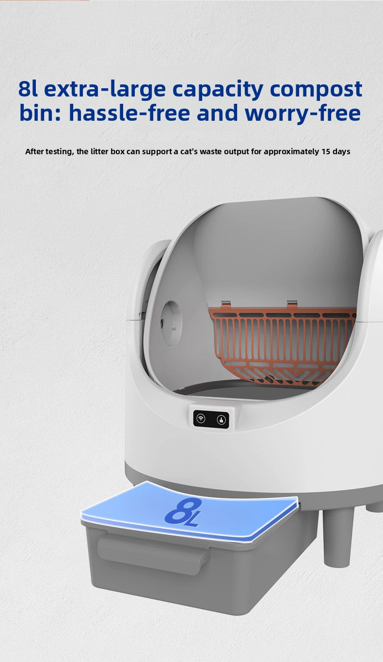Fully Automatic Cat Litter Box Large Space Intelligent Litter Scooper Fully Enclosed Deodorizing Sterilizing Cat Toilet