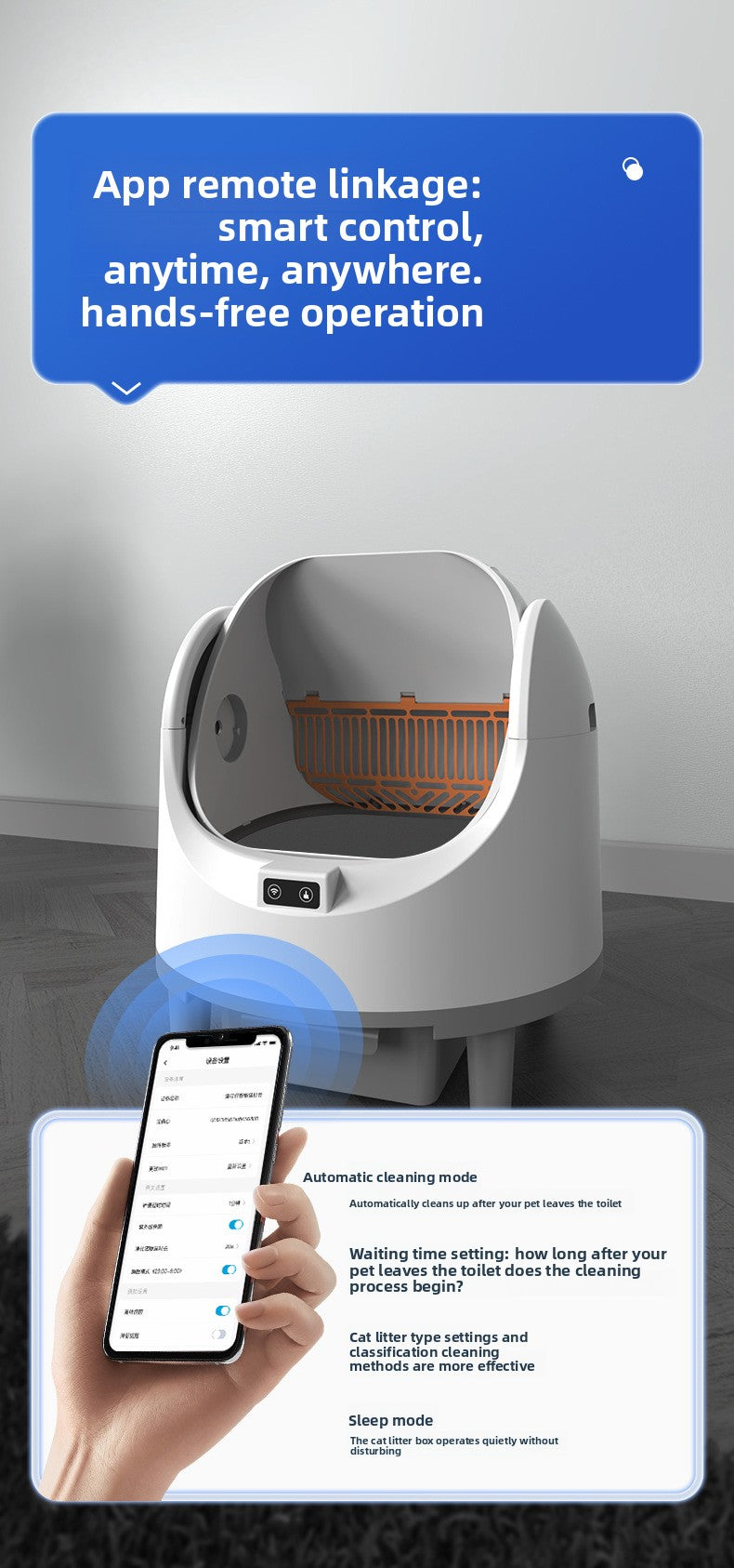 Fully Automatic Cat Litter Box Large Space Intelligent Litter Scooper Fully Enclosed Deodorizing Sterilizing Cat Toilet