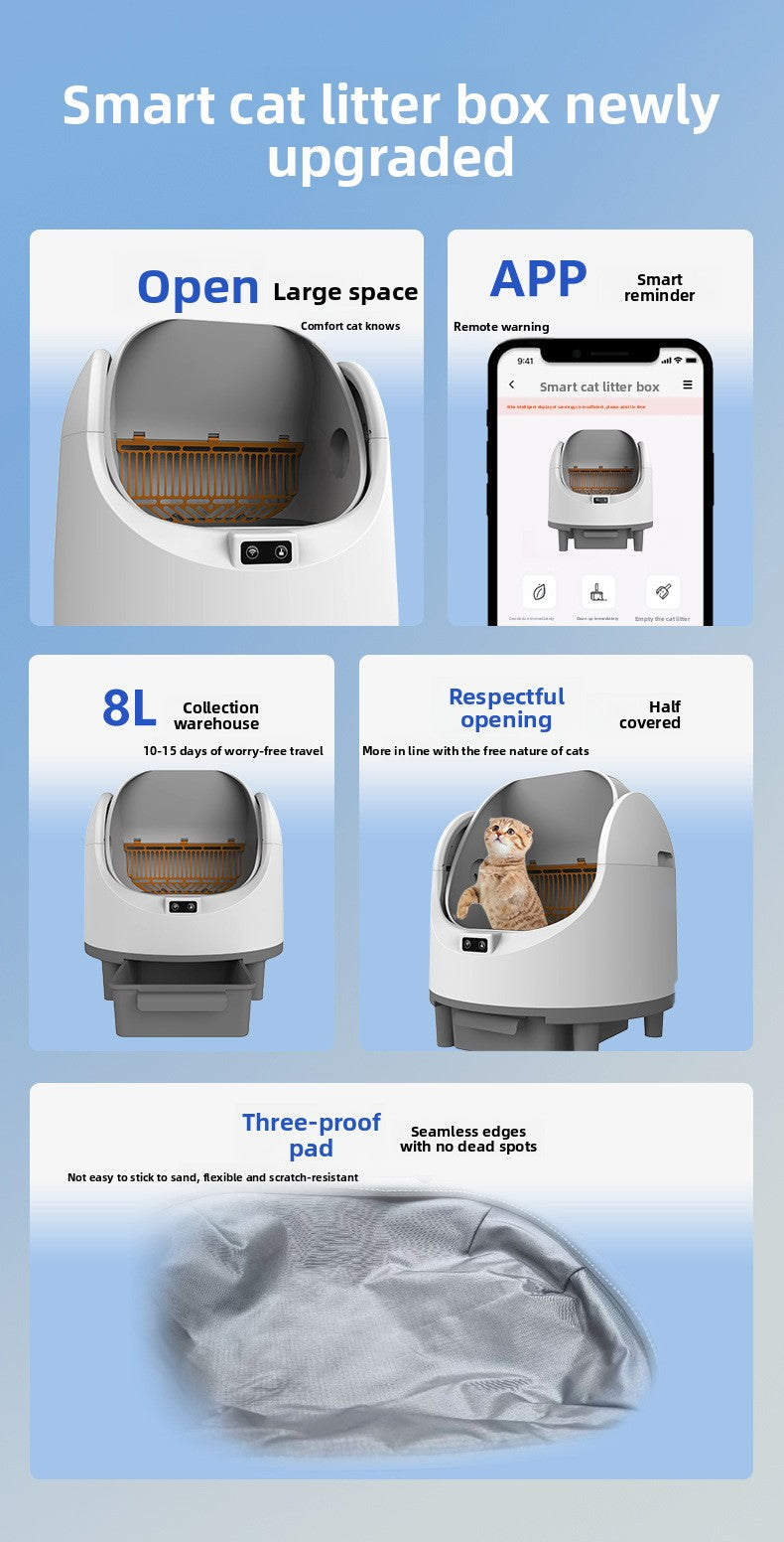 Fully Automatic Cat Litter Box Large Space Intelligent Litter Scooper Fully Enclosed Deodorizing Sterilizing Cat Toilet